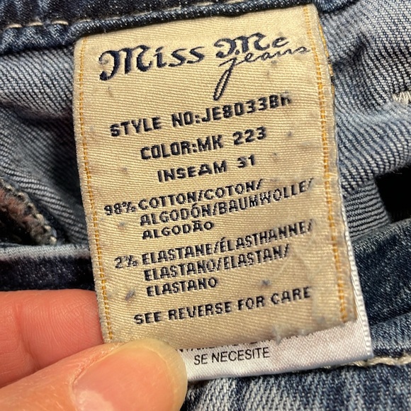 MissMe Boot Cut Jeans JE8033BR Size 31 - Picture 5 of 8